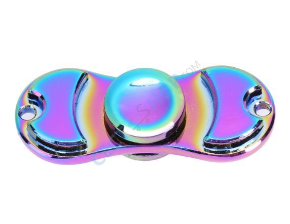 Dual Blade Rainbow Alloy Hand Fidget Spinner Toy