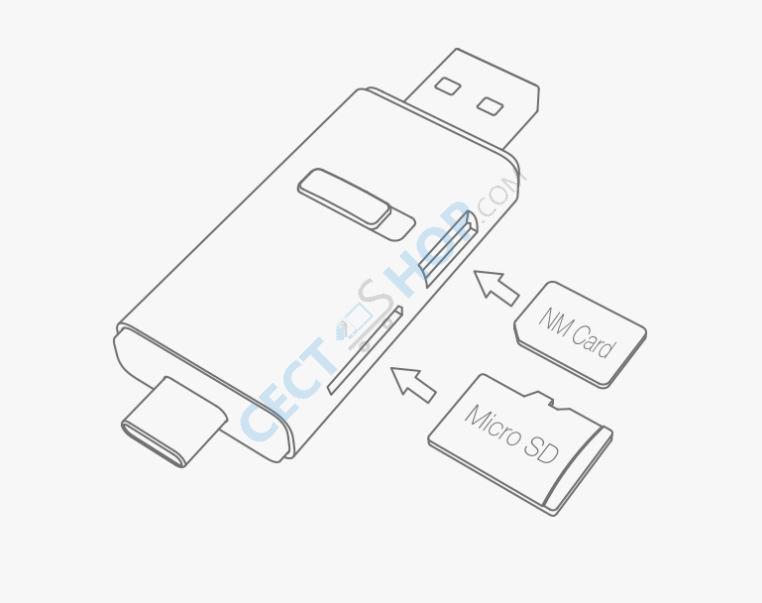 Original Huawei 2-in-1 Card Reader