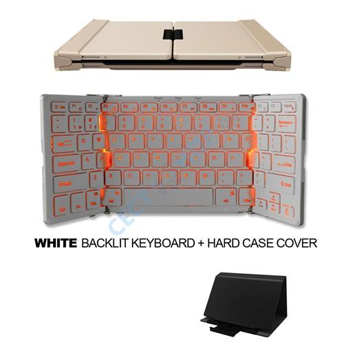 BOW TriFoldable Bluetooth Backlit Keyboard HB099B (White)